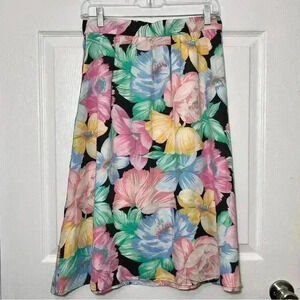 Vintage Floral Midi Skirt | size 12